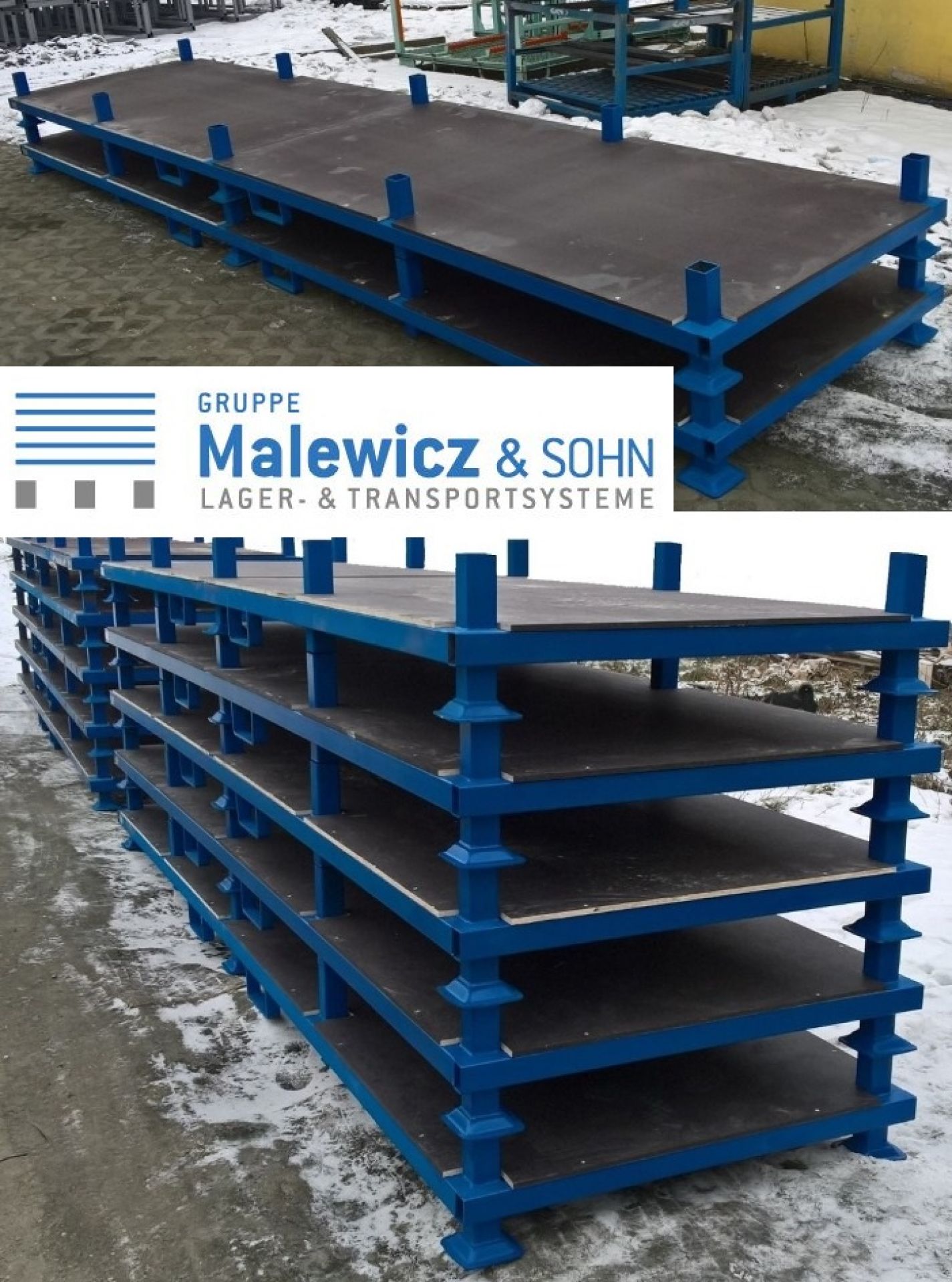 Rungenpalette mit Holzplatte