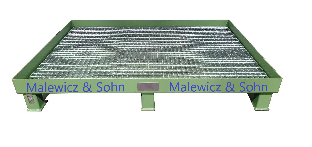 Stahlpalette mit Wanne öl- und wasserdicht und Gitterrost