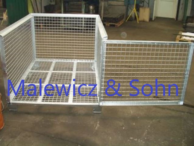 Gitterbehälter mit einflügeliger Tür