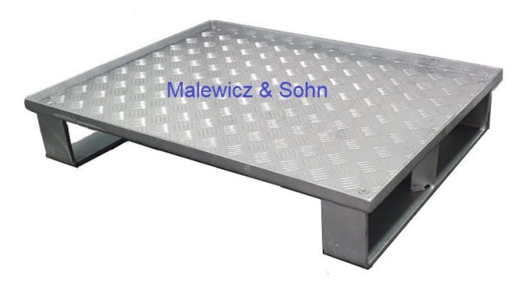 Stahlpalette mit Rand und Riffelblechboden