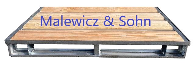 Stahlpalette mit Holzeinlage