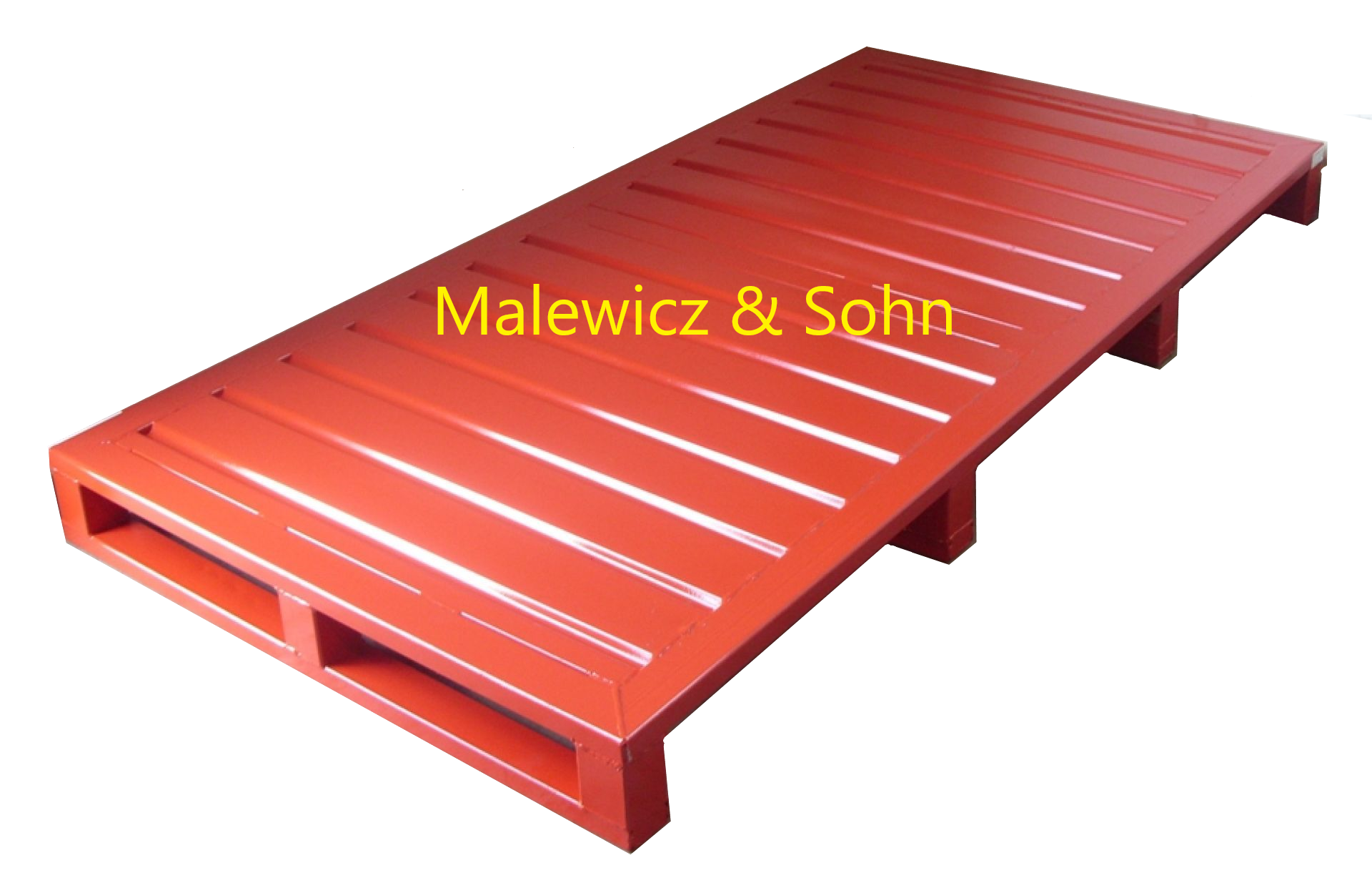 Stahlpalette mit vier Kufen quer