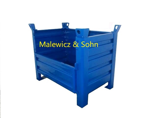 Lagerbehälter mit halber Klappe Sickenblech 