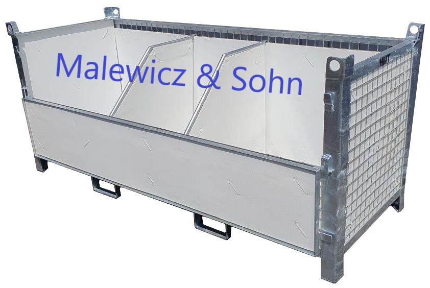 Gitterbehälter mit Klappe an langer Seite