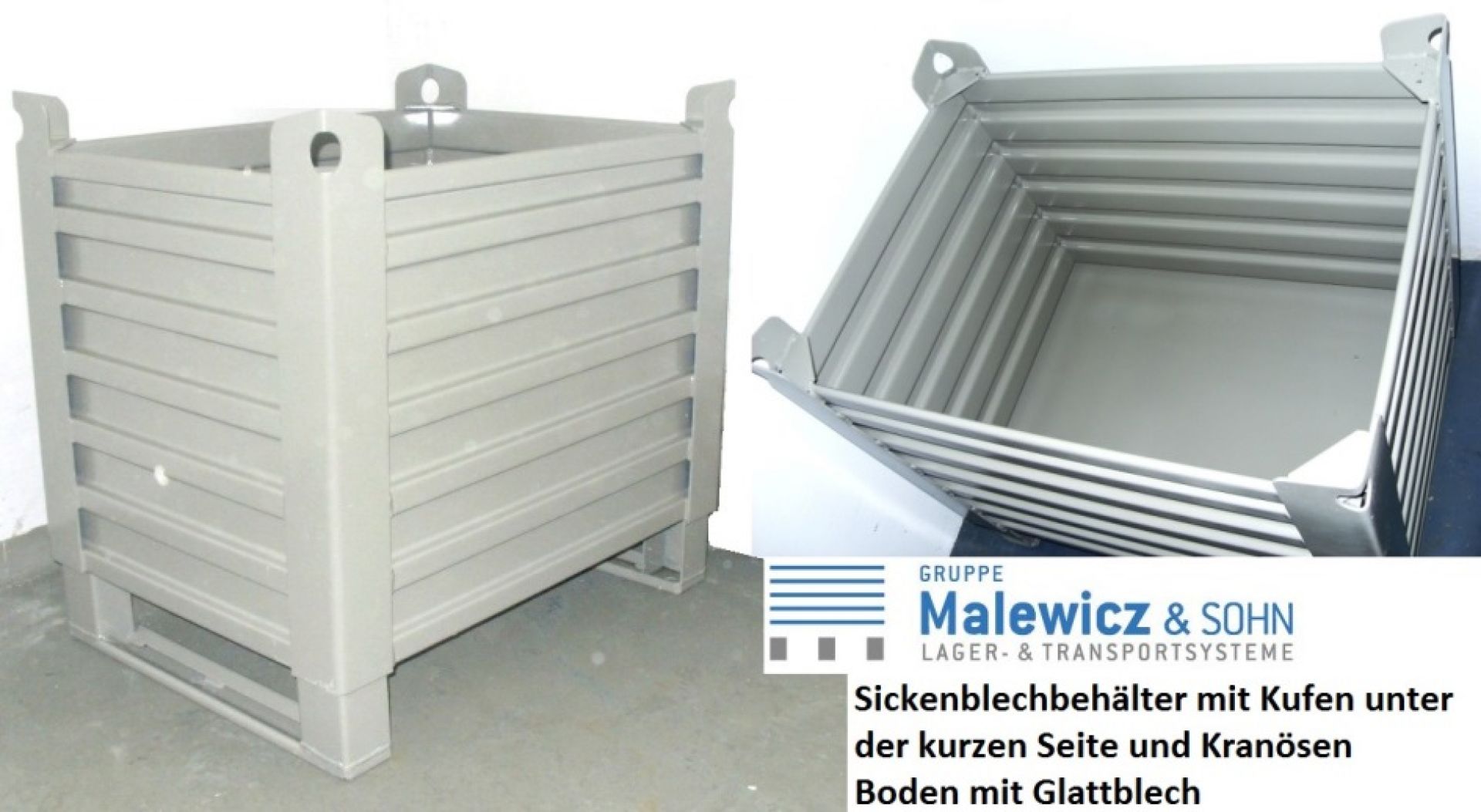 Lagerbehälter mit Kufen kranbar