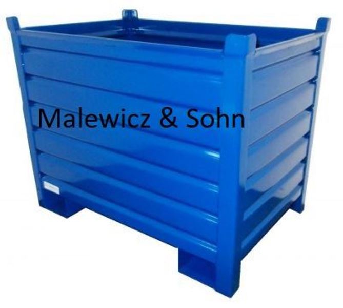 Blechbehälter mit Staplerkanal kurze Seite