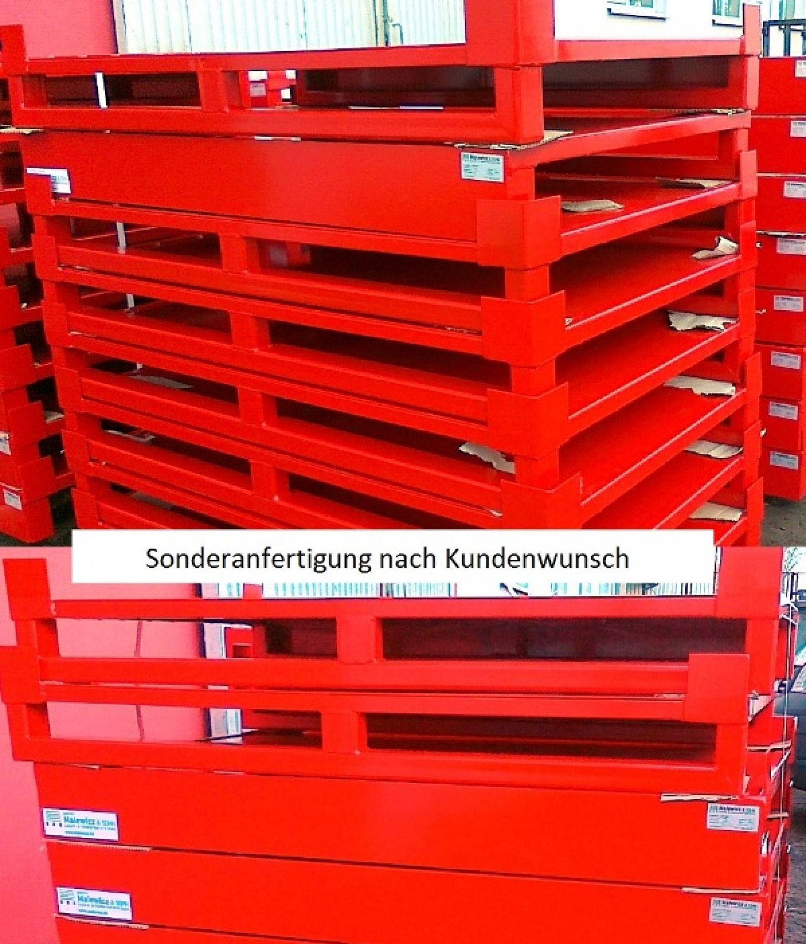 Stahlpalette rot in Sonderausführung