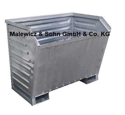 Sichtlagerbehälter mit Schüttkanten