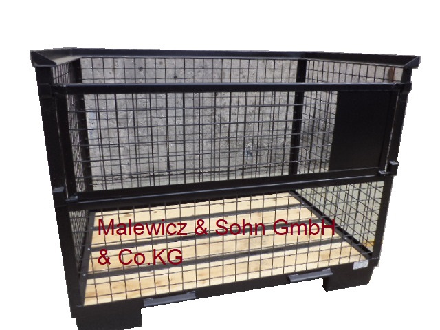 Gitterbox mit Holzboden Euromaß