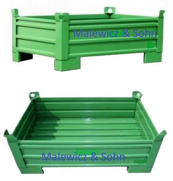 Lagerbehälter mit Poolfuß rollenbahnfähig