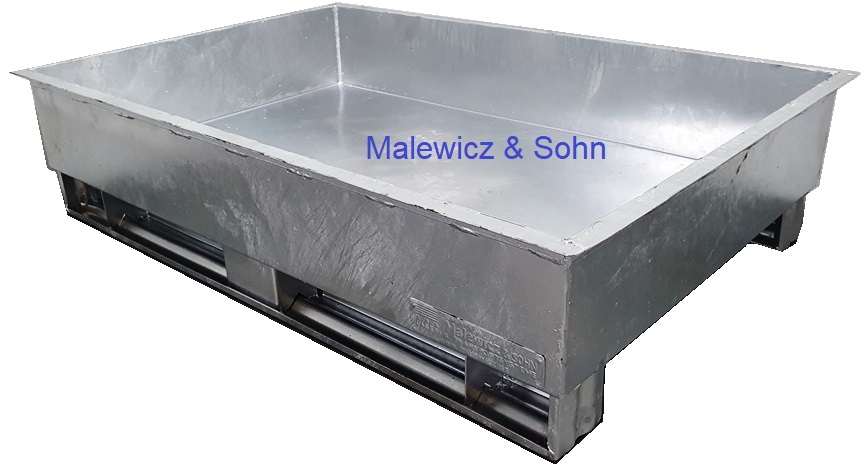 Stahlpalette mit Bodenwanne