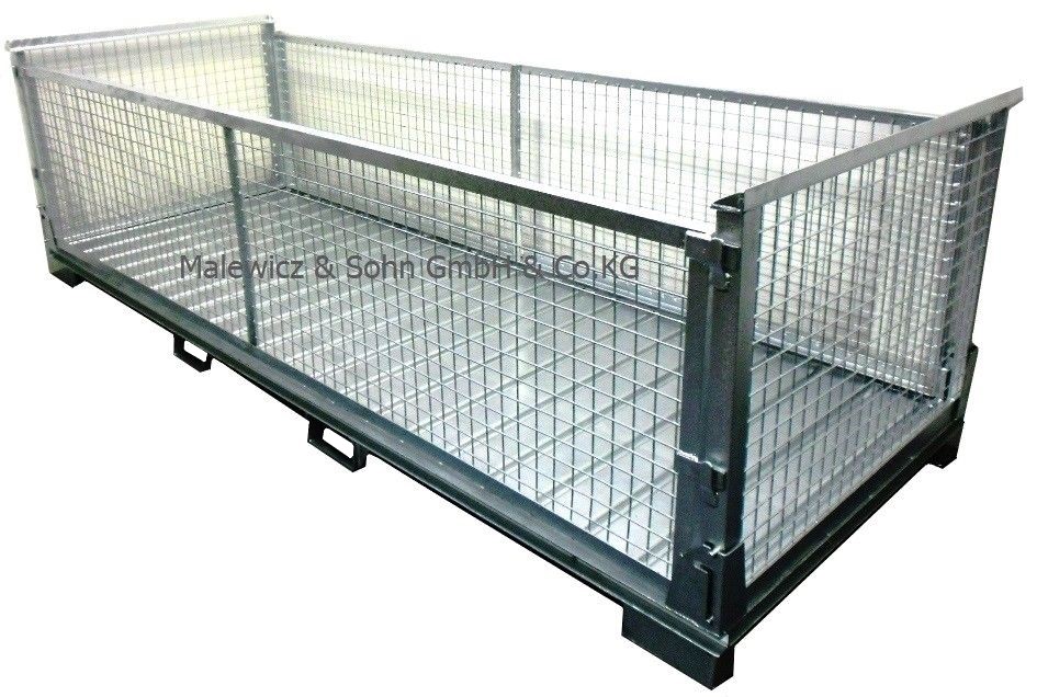 Gitterbehälter faltbar mit herausnehmbarer Längswand