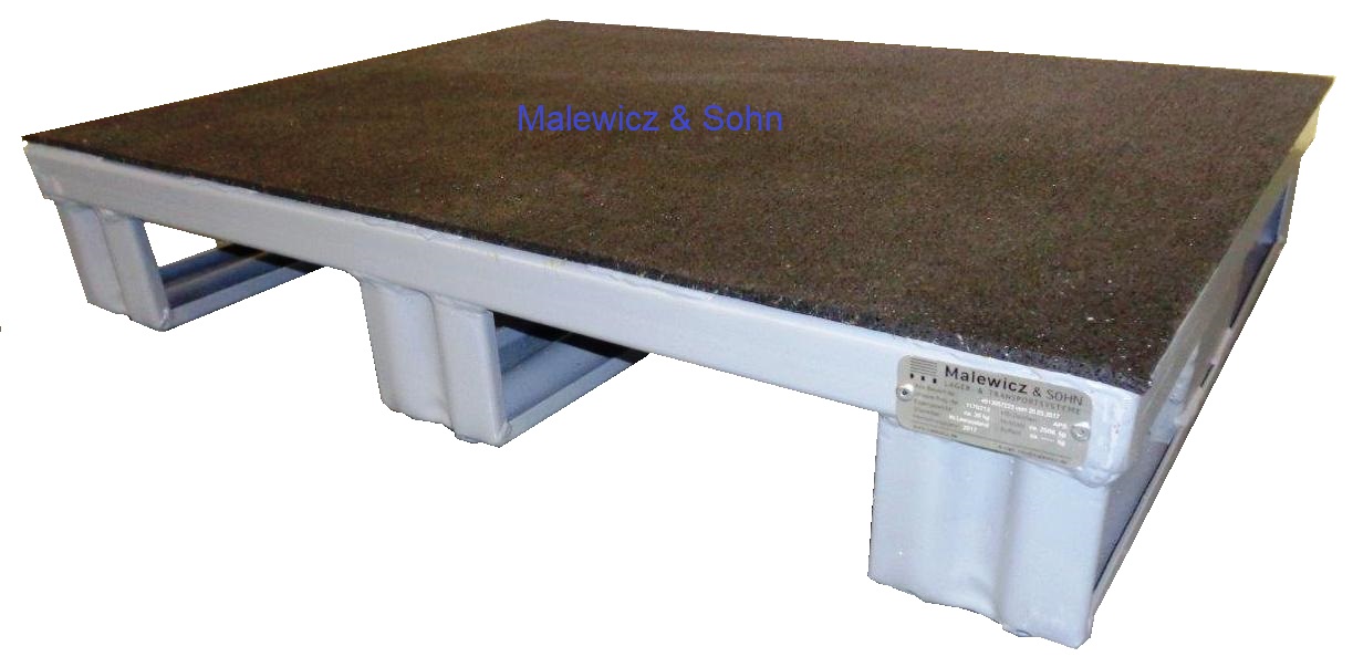 Stahlpalette bis 2,5 t mit Gummiauflage 800 x 600 mm